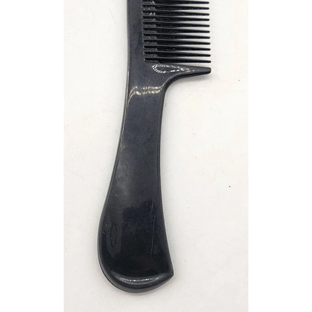 Conair Vintage Wide Tooth Hair Comb Plastic Handle Detangler Black 70s Pocket 8